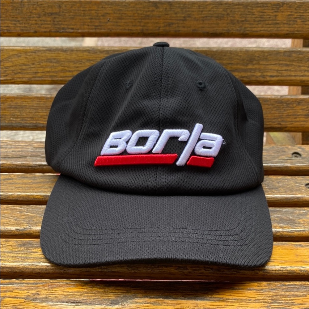 Borla exhaust black soft 6 panel hat with adjustable back strap cap like new